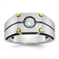 thumbnail image 1 of Diamond2Deal 14K Bague Complète en Or Bicolore pour Hommes 1/2 cttw Diamant Taille 10, 1 of 6
