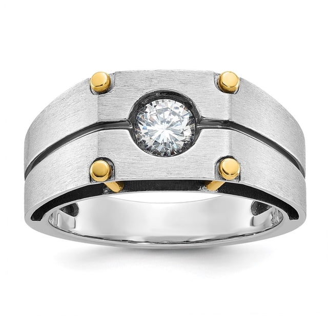 Diamond2Deal 14K Bague Complète en Or Bicolore pour Hommes 1/2 cttw Diamant Taille 10