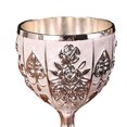 thumbnail image 2 of Copa pequeña de metal JM rosa decoración en relieve, 2 of 6