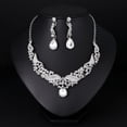 thumbnail image 1 of Fiudx Conjunto de Joyas, Elegantes Collares y Pendientes En Aleación, Cristales Brillantes En Imitación, Accesorios para Bodas, Estilo Femenino, Ideal para Barebones, Cócteles y Eventos, Hecho a Mano, 1 of 7