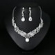 thumbnail image 1 of HomeKingdee Elegant Rhinestone Necklace and Earrings Set for Women - Alloy Glass 2-Piece Jewelry Set for Wedding Party Formal Occasions, 1 of 8