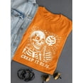 thumbnail image 3 of Creep It Real Skeleton Halloween Graphic - Women's T-shirt, 3 of 4