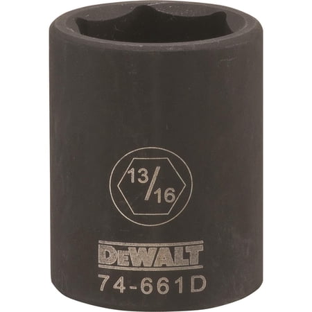 UPC: 0076174746617 | DeWALT DWMT74661OSP Impact Socket 1/2 in Drive 13/16 in Socket 6-Point Black Oxide
