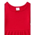 thumbnail image 2 of Wonder Nation Toddler Girls Square Neck Cozy Knit Dress, Sizes 12M-5T, 2 of 3