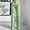 Light Green, variant on Women's High-Waist Pinstripe Front Pleat Button Decor Trousers Business Office Suit Wide-Leg Pants Sky Blue,L