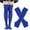 Blue, variant on IWRICH Women's Christmas Striped Rainbow Knee High Socks Long Knitted Arm Warmers Finger Less Gloves Sets White