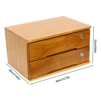 2-Tier Office Lockable Desktop Box Storage Drawer Files Organizer Multi-Purpose