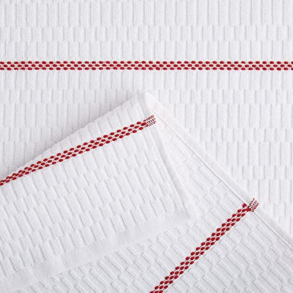 Clorox Antimicrobial Kitchen Towel Set, White/Red, 2 Piece 