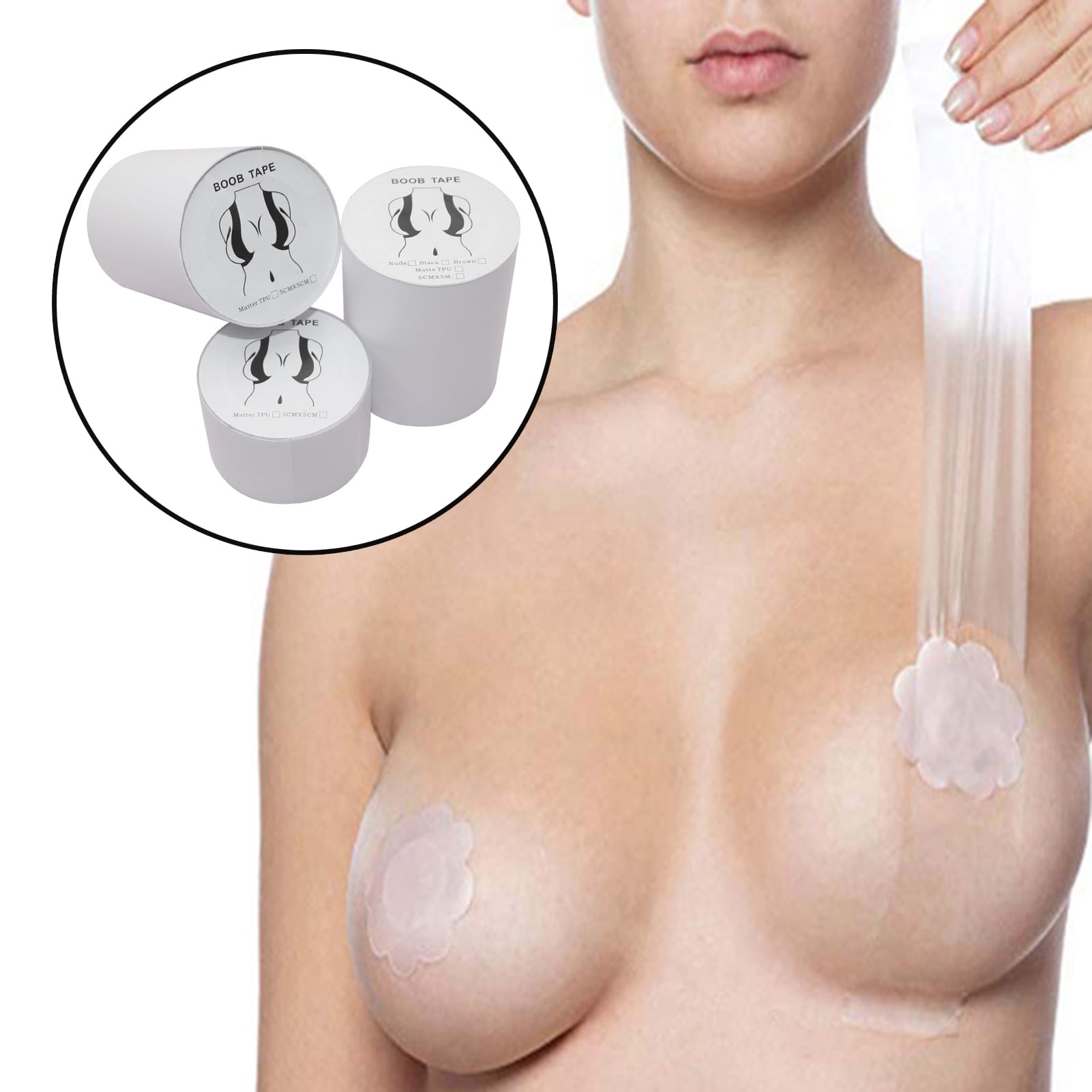 Neinkie Boob Tape Boobytape for Breast Lift Achieve Chest Support Lift Contour of Breasts Sticky Body Tape for Push up Shape in All Clothing Walmart