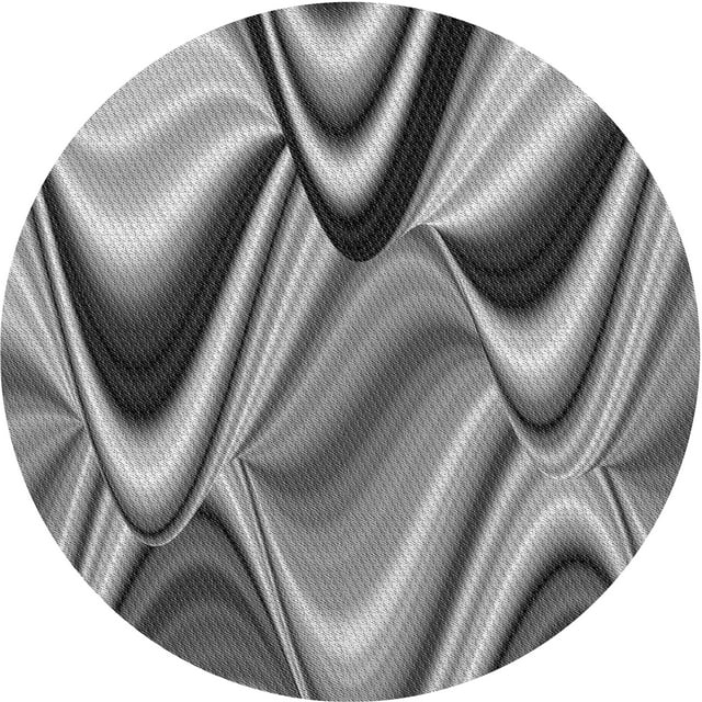 Ahgly Tapis Rond Lavable en Machine Intérieur Transitionnel Gris Nuage Gris, 7 Pieds Rond