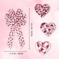 thumbnail image 2 of Valentine's Day Bows 2 Pcs Valentine's Day Wreath Bow with Red White Checkered Heart Printed Gift Bow Tree Topper for Valentine's Day Mother's Day Wedding Holiday Front Door Home Decoration, 2 of 4