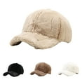 thumbnail image 5 of IDALL Baseball Cap Trucker Hat Warm Winter Plush Baseball Cap Women Men Plush Teddy Wool Faux Lambswool Baseball Cap Running Hat Hats for Men White One Size, 5 of 5