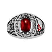 Personalized Women's USA Premiere Class Ring available in Valadium Metals, Silver Plus, 10kt and 14kt Yellow and White Gold