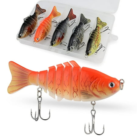 Holzlrgus 3D Lifelike Fishing Lures for Bass Trout Perch Freshwater Fishing Lures Multi Jointed Swimbait Hard Bait Freshwater Fishing Gear Fishing Stuff Fishing Gifts for Men