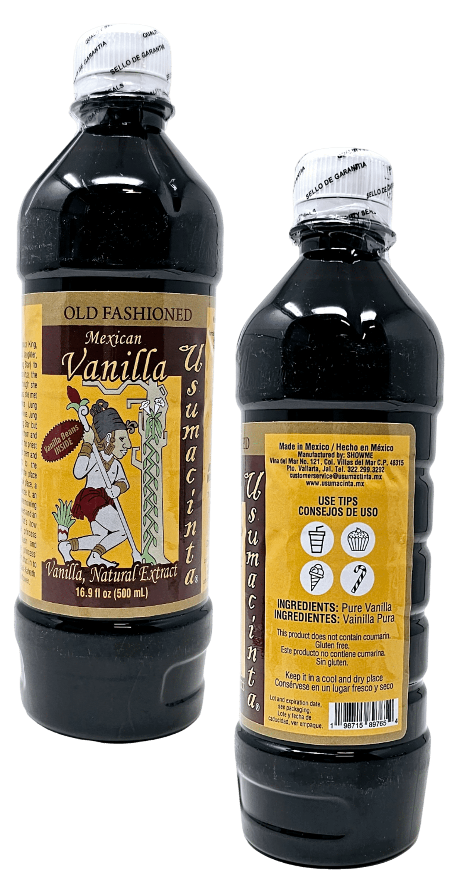 Usumacinta Pure Amber Mexican Vanilla Extract, 16.9oz, Made in Jalisco Mexico