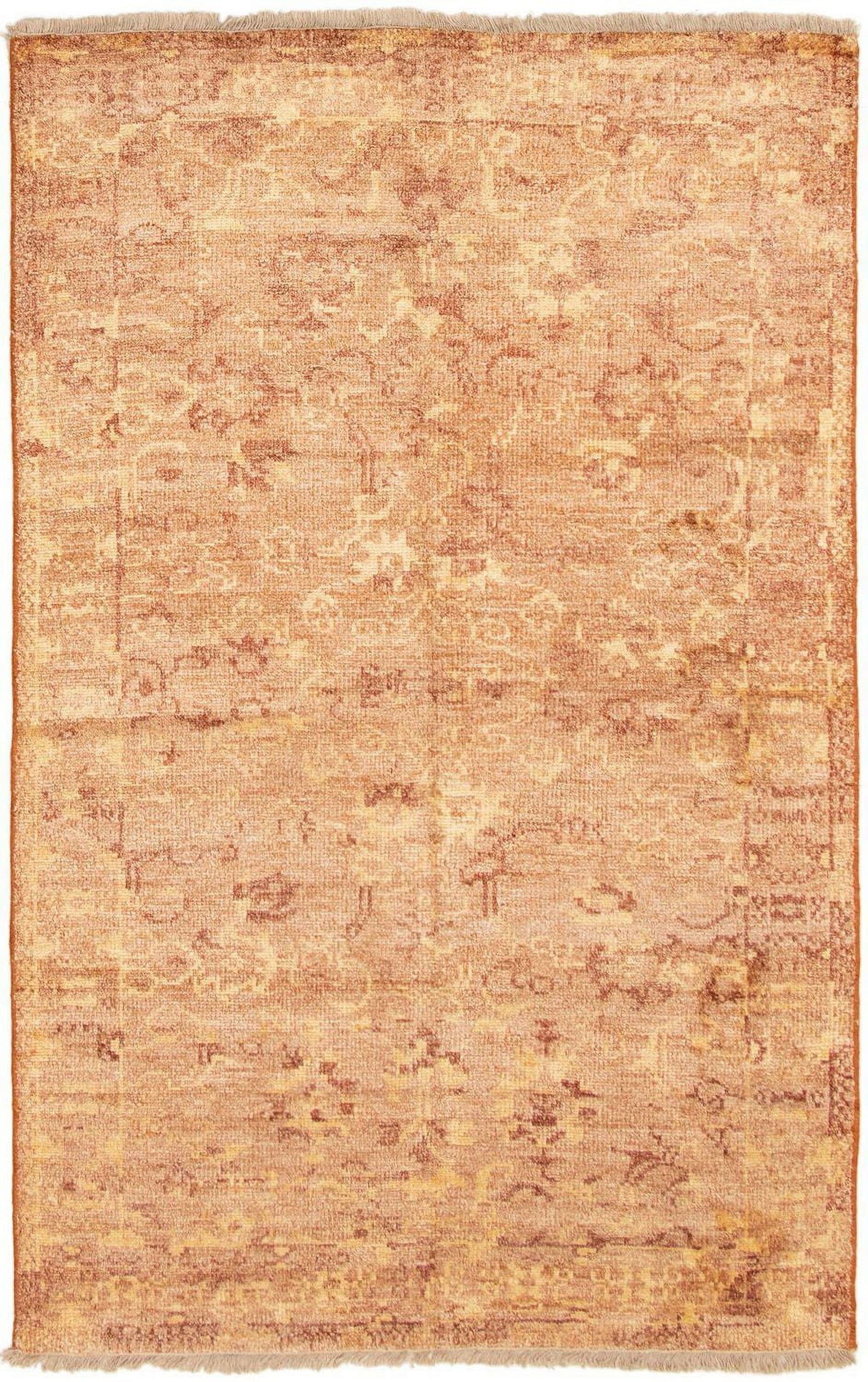 ECARPETGALLERY 5'0" x 7'10"  Transitional Jules Oushak Hand-knotted Area Rug for Living Room, Dining Room and Bedroom in Brown