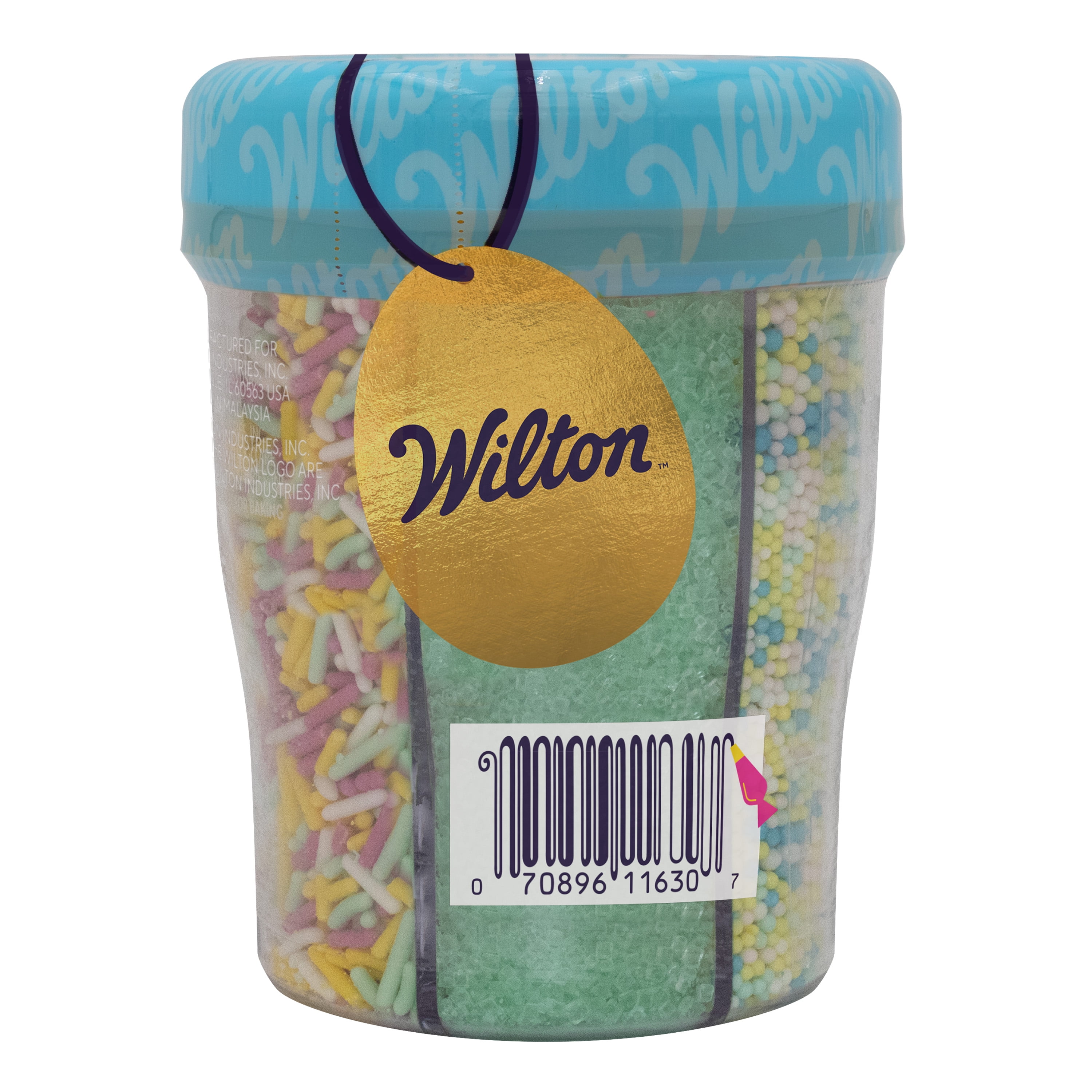 Wilton Easter Pastels Edible Sprinkle Mix, 6-Cell Variety Pack with Egg & Bunny Shapes, Jimmies & Sparkling Sugars, 6.8 oz.