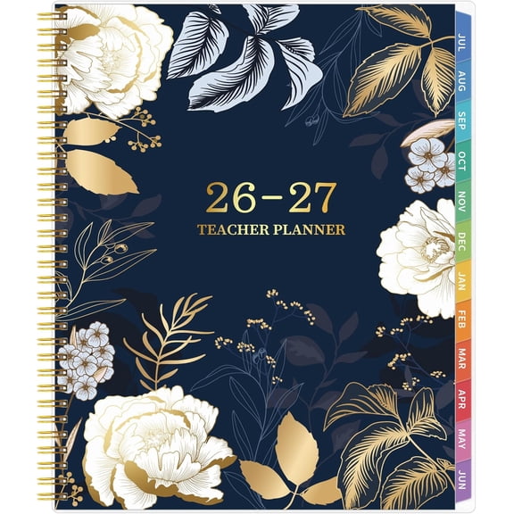 Teacher Planner 2026-2027, Teacher Planner for Academic Year, July 2026 - June 2027, Lesson Planner 2026-2027, Homeschool Plan Book, 8.5'' x 11'' with Tabs &Pocket, Flexible Cover, School Calendar
