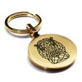 thumbnail image 1 of Stainless Steel Geometric Polygon Hippo Animal Round Medallion Keychain Circle Ring, 1 of 2