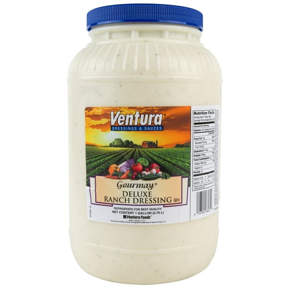 Ventura Gourmay 1 Gallon Deluxe Ranch Dressing - 4/Case