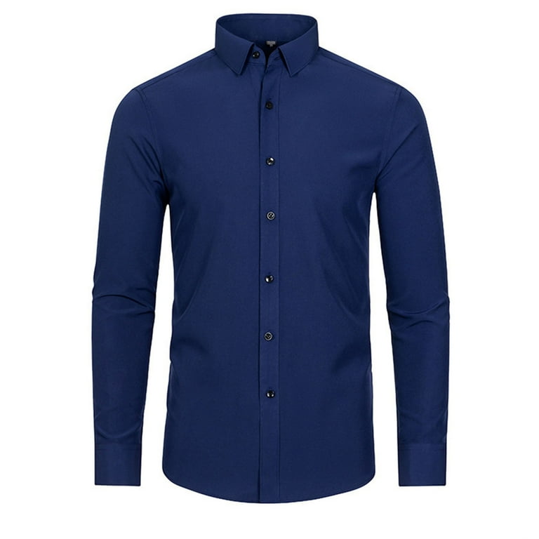 Leesechin Mandarin Collar Dress Shirt for Men Long Sleeve Collarless Button  Down Business Casual Shirts - Walmart.com