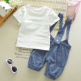 thumbnail image 2 of Summer New Boys' Short Sleeve Set Boys' Summer Beard Short Sleeve Strap Pants Two Piece Casual Set, 2 of 5