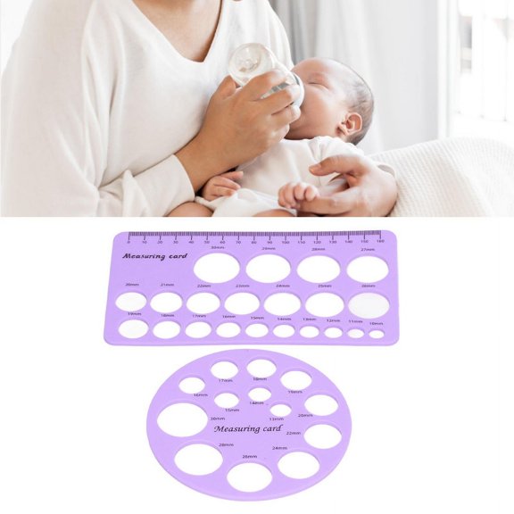 Flange Sizing Kit, Nipple Measurement Tool for Flanges, Silicone Flange Size Measure Nipple Ruler for Breast Pump Flange Sizing - Soft Measurement Tool for New Mothers(Purple)