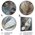 thumbnail image 3 of Designart "Feather Wanderlust Gold III" Glam Feather Metal Wall Art Prints, 3 of 5