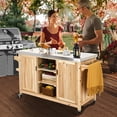 thumbnail image 6 of Dextrus Outdoor Kitchen Island Rolling Trolley Cart Stainless Steel Tabletop, Kitchen Storage Dining Serving Cart, 6 of 9