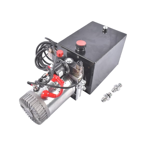 Mustrod 8 Quart (2 Gal) Hydraulic Power Unit Dump Trailer Pump 3200 PSI 12V DC SAE #6 1.6KW