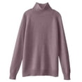 thumbnail image 5 of DondPO Turtleneck Sweater Women Turtleneck Sweater Women's New Thickened Korean Pullover Loose Knitted Long Sleeved Bottoming Shirt Sweaters For Women Black Turtleneck Women Purple L, 5 of 5