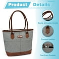 thumbnail image 3 of Tirrinia Large Insulated Lunch Tote Bag for Women, Waterproof Cloth Leakproof Cooler Bag, Grey, 3 of 8