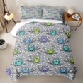 thumbnail image 2 of Manfei Cartoon Owl Quilt King, Tree Branch King Coverlet Set, Gray, 3 Pieces, 1 Bedspread and 2 Pillowcases, 2 of 7