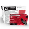 X3 Black Nitrile Disposable Industrial Gloves 3 Mil Large Case of 2000