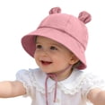 thumbnail image 2 of BOBOGOJP Baby Summer Sun Hat Infant Boys Girls Outdoor Breathable Hat Toddler Medical Cotton Yarn Bucket Hats, 2 of 7
