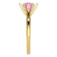 thumbnail image 3 of 2 ctw Solitaire Anniversary Ring for Women | Round Cut Simulated Pink Diamond | Hyperallergenic Solid 18K Yellow Gold, 3 of 5