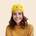 thumbnail image 3 of Dalix Sorcerer Frog Embroidered Beanie Hat Knit Cap Cold Weather Womens in Yellow, 3 of 4