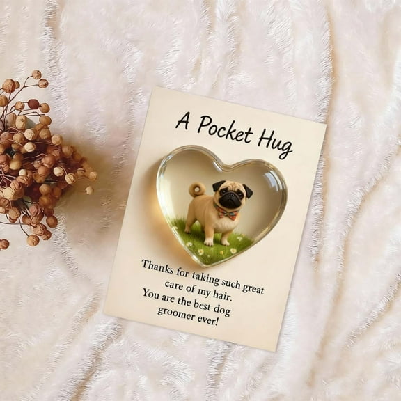 Acrylic Dog Pocket Token Decoration, Personalized Breed Preference Gift for Dog Lovers, Loyalty & Joy Symbol Greeting Cards, Thoughtful Thank-You Gift for Pet Friends (1Pcs)
