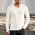 thumbnail image 4 of Rvwovn Men's Long Sleeve V-Neck Shirt Stretch Thumb Cuffs Athletic Base Layer Top Workout Daily Wear, 4 of 6