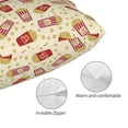 thumbnail image 3 of Honeii Cartoon Popcorn Print Pillow Cases,Plush Throw Pillow Covers,Decorative Pillowcase for Sofa, Couch, Living Room-14"x20", 3 of 6
