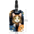 thumbnail image 6 of Square 2Pack PU Leather Cartoon Cat Cruise Luggage Tag with Privacy Cover and Name ID Tag for Travel Handbags Backpacks Luggage Tags, 6 of 6