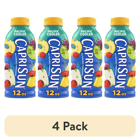 (4 pack) Capri Sun Pacific Cooler Mixed Fruit Flavored Juice Drink Blend from concentrate, 12 oz Bottle