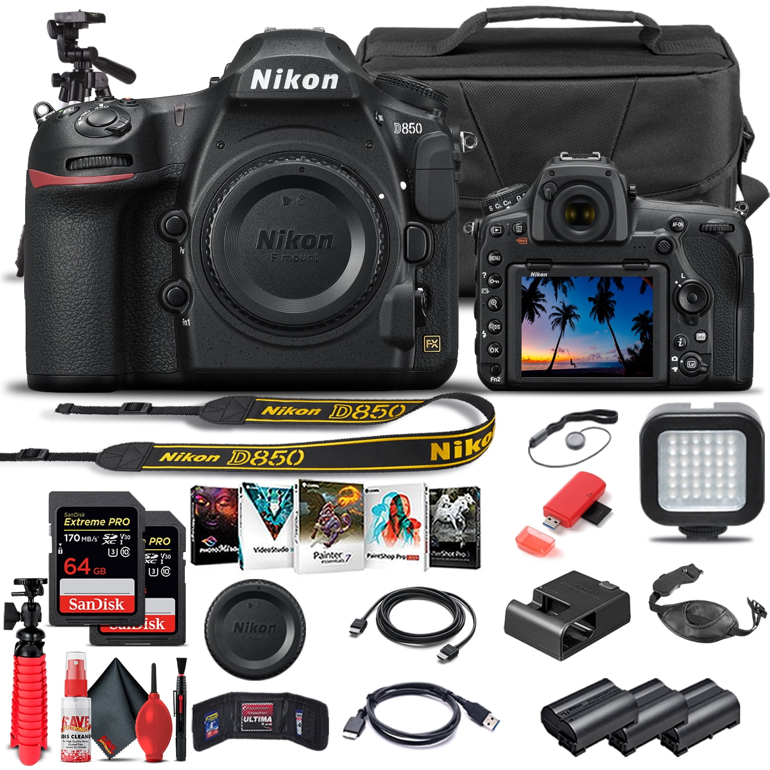 Nikon D850 DSLR Camera Body Advanced Bundle (International Model)