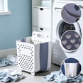 thumbnail image 5 of Foldable Hanging Laundry Basket Wall Mount Dirty Clothes Hamper Collapsible Storage Bin for Bathroom Bedroom 14.17x11x5.9 Inch, 5 of 7