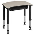 thumbnail image 3 of Ferris 26" x 24" Height Adjustable Student Desk with Book Storage- Grey, 3 of 5