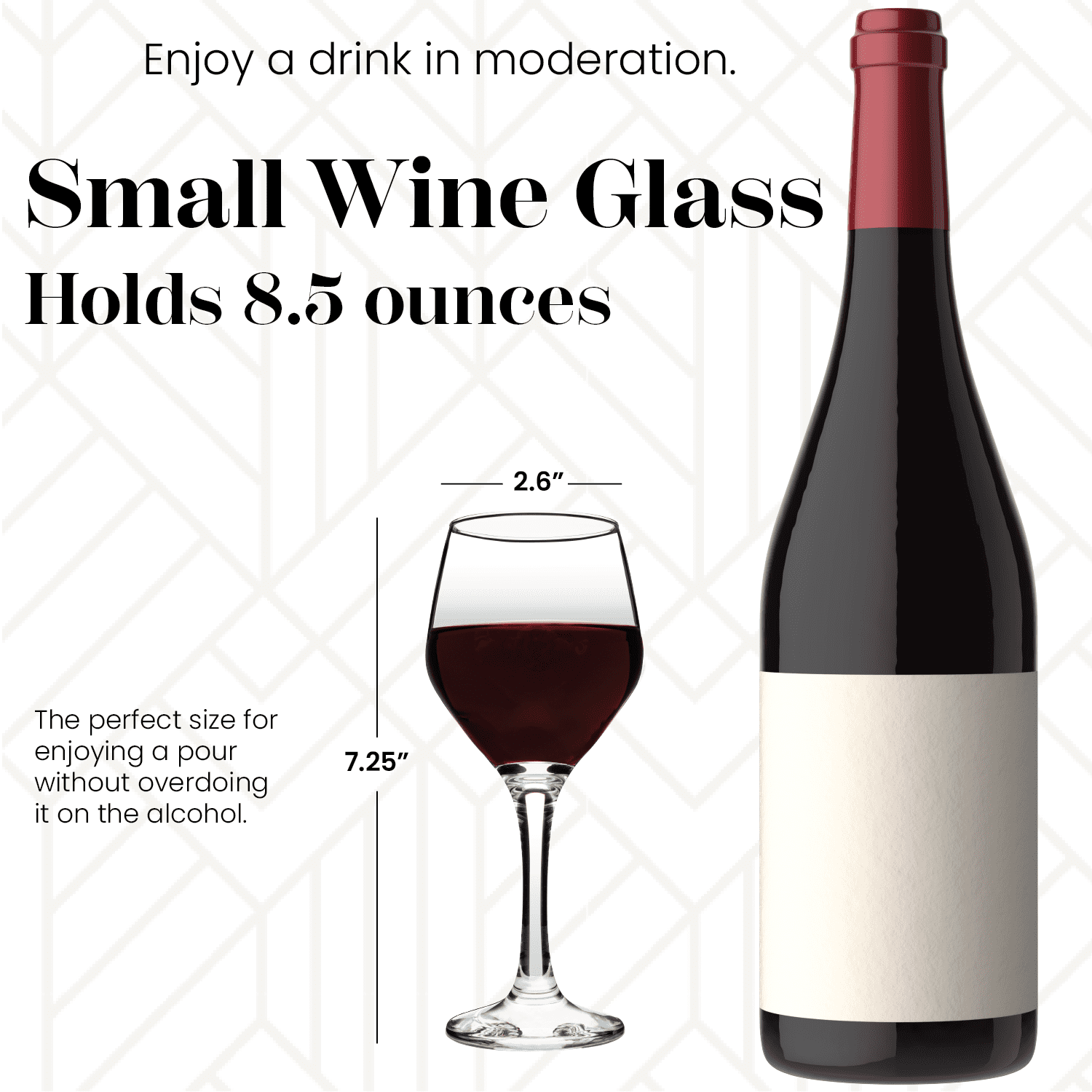 Vikko Small Wine Glasses, 8.75 Ounce | Perfect for Parties, Weddings, and Everyday – Thick and Durable Construction – Set of 12 Dishwasher Safe Wine Glasses