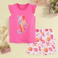thumbnail image 2 of mgoYE Baby Boy Clothes 12-18 Months Toddler Girl Causal Outfits Summer Short Sets Cartoon Cotton Top and Shorts Clothing Set|Hot Pink 6-7 Years, 2 of 7