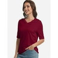 thumbnail image 4 of Women's V Neck T Shirts Basic Summer Tees Casual Half Sleeve Tops, 4 of 4