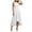 White, variant on Vivianyo HD Women's Sleeveless High-Low Midi Dress, Round Neck Flowy Ruffle Hem Casual Formal Dress , Women's Army Green, Sizes S-2XL