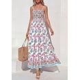 thumbnail image 3 of PRETTYGARDEN Womens Floral Maxi Dress Boho Casual Summer Spaghetti Strap Smocked Sleeveless Flowy Beach Vacation Dresses, 3 of 10